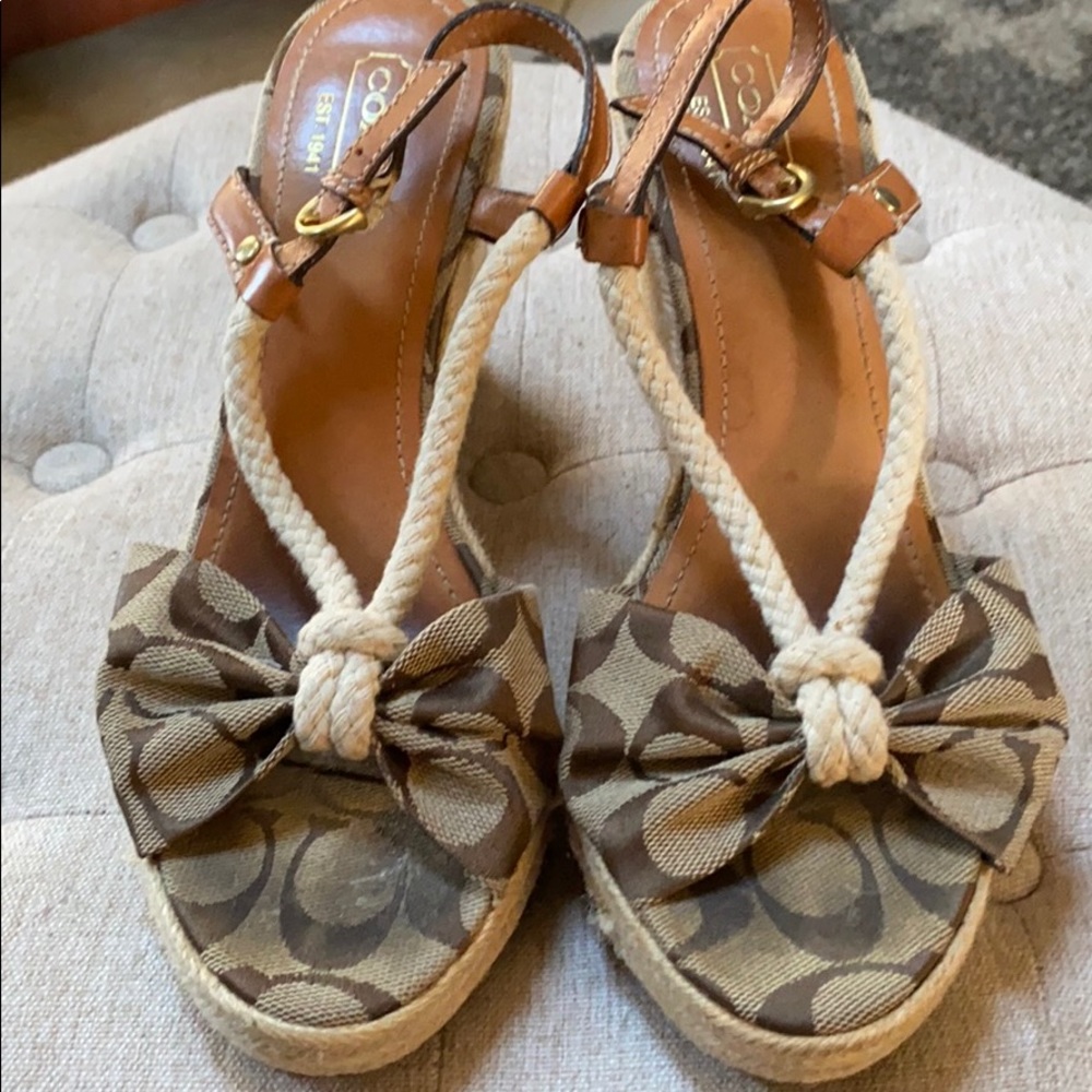 Coach Wedge Espadrilles Size 8